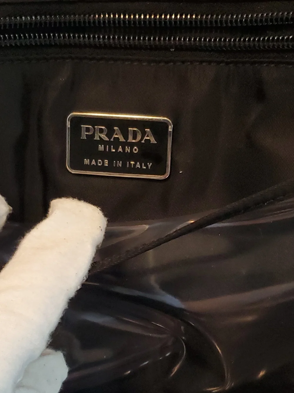 Authentic PRADA MILANO Black Nylon Makeup Bag with Zipper, Pockets - Picture 8 of 13